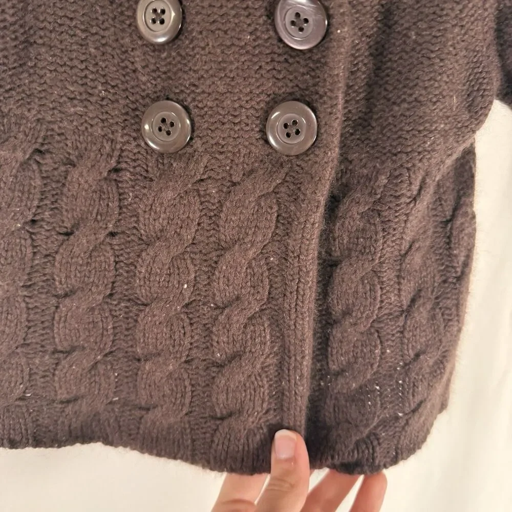Janie and Jack Sweater Jacket Baby 6-12 Months Brown Knit Lambs Wool Cashmere Bl